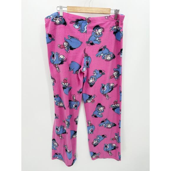 Disney Pants Women XL Pink Eeyore Winnie The Pooh Drawstring Pajama PJs - Picture 2 of 7